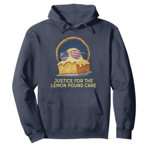 Justice for the Lemon Pound Cake Hoodie Viral Meme Dessert Parody Retro Hip Hop Vibe TS02 Navy Print Your Wear