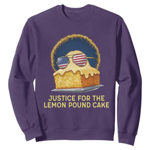 Justice for the Lemon Pound Cake Sweatshirt Viral Meme Dessert Parody Retro Hip Hop Vibe TS02 Purple Print Your Wear