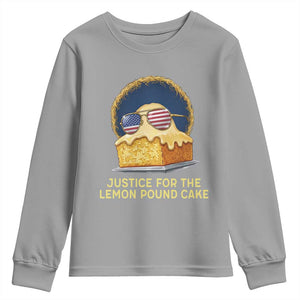 Justice for the Lemon Pound Cake Youth Sweatshirt Viral Meme Dessert Parody Retro Hip Hop Vibe TS02 Sport Gray Print Your Wear