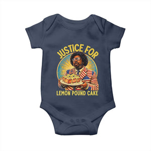 Justice for Lemon Pound Cake Patriotic Meme Baby Onesie Funny Viral Hip Hop Parody for Music Rap Fans TS02 Navy Print Your Wear