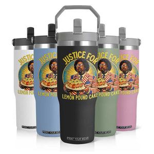 Justice for Lemon Pound Cake Patriotic Meme Flip Straw Tumbler Funny Viral Hip Hop Parody for Music Rap Fans TS02 Print Your Wear