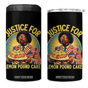 Justice for Lemon Pound Cake Patriotic Meme 4 in 1 Can Cooler Tumbler Funny Viral Hip Hop Parody for Music Rap Fans TS02 One Size: 16 oz Black Print Your Wear