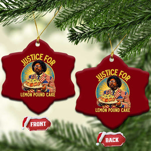 Justice for Lemon Pound Cake Patriotic Meme Ceramic Ornament Funny Viral Hip Hop Parody for Music Rap Fans TS02 Print Your Wear