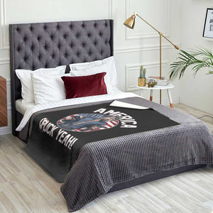 America Chuck Yeah Legendary Action Hero Throw Blanket Patriotic USA Flag Tribute 4th of July Freedom Humor TS02 Print Your Wear