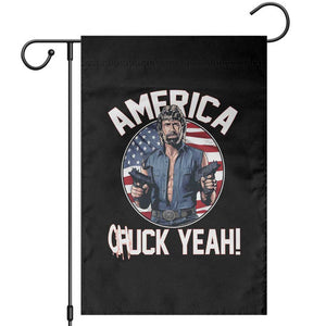America Chuck Yeah Legendary Action Hero Garden Flag Patriotic USA Flag Tribute 4th of July Freedom Humor TS02 Black Print Your Wear