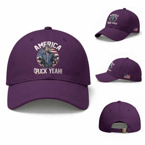 America Chuck Yeah Legendary Action Hero Baseball Cap Patriotic USA Flag Tribute 4th of July Freedom Humor TS02 Baseball Cap Universal Fit Purple Print Your Wear