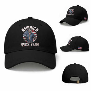 America Chuck Yeah Legendary Action Hero Baseball Cap Patriotic USA Flag Tribute 4th of July Freedom Humor TS02 Baseball Cap Universal Fit Black Print Your Wear