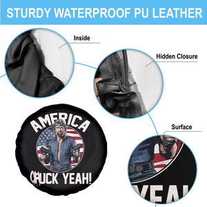 America Chuck Yeah Legendary Action Hero Spare Tire Cover Patriotic USA Flag Tribute 4th of July Freedom Humor TS02 Print Your Wear