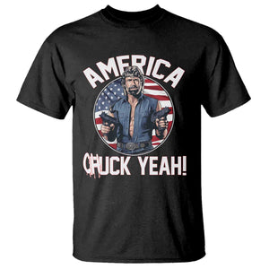 America Chuck Yeah Legendary Action Hero T Shirt Patriotic USA Flag Tribute 4th of July Freedom Humor TS02 Black Print Your Wear