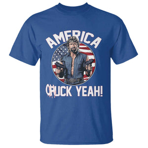 America Chuck Yeah Legendary Action Hero T Shirt Patriotic USA Flag Tribute 4th of July Freedom Humor TS02 Royal Blue Print Your Wear