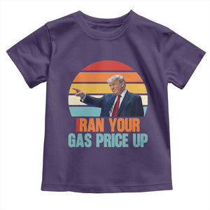 IRan Your Gas Price Up Funny Political Trump Meme Toddler T Shirt Retro Sunset Controversial Politics TS02 Purple Print Your Wear