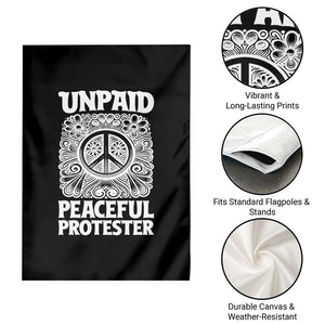 Unpaid Peaceful Protester Vintage Floral Peace Garden Flag Hippie Style Activist Retro Anti War Boho Protest TS02 Print Your Wear