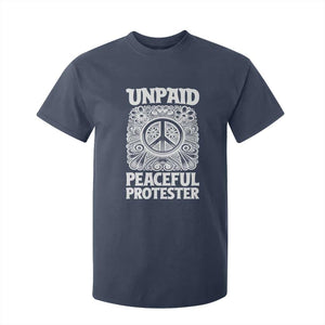Unpaid Peaceful Protester Vintage Floral Peace T Shirt For Kid Hippie Style Activist Retro Anti War Boho Protest TS02 Navy Print Your Wear