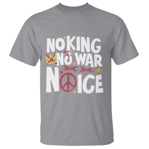 No Kings No Wars No Ice Bold Typography T Shirt Peace Symbol Anti War Activist Human Rights TS02 Sport Gray Print Your Wear