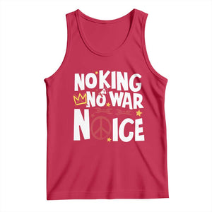 No Kings No Wars No Ice Bold Typography Tank Top Peace Symbol Anti War Activist Human Rights TS02 Red Print Your Wear