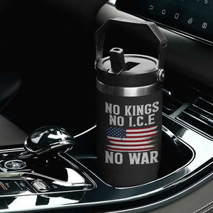No Wars No Ice No Kings American Flag Flip Straw Tumbler Patriotic Protest Anti War Human Rights TS02 Print Your Wear