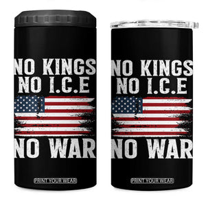 No Wars No Ice No Kings American Flag 4 in 1 Can Cooler Tumbler Patriotic Protest Anti War Human Rights TS02 One Size: 16 oz Black Print Your Wear