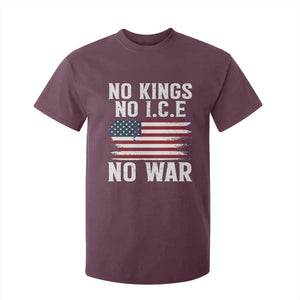 No Wars No Ice No Kings American Flag T Shirt For Kid Patriotic Protest Anti War Human Rights TS02 Maroon Print Your Wear