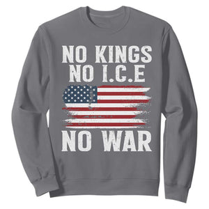 No Wars No Ice No Kings American Flag Sweatshirt Patriotic Protest Anti War Human Rights TS02 Charcoal Print Your Wear