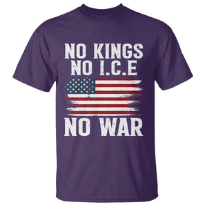 No Wars No Ice No Kings American Flag T Shirt Patriotic Protest Anti War Human Rights TS02 Purple Print Your Wear