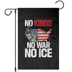 No Kings No Wars No Ice Statue of Liberty Garden Flag American Flag Patriotic Protest Freedom Democracy TS02 Black Print Your Wear