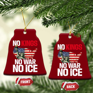 No Kings No Wars No Ice Statue of Liberty Ceramic Ornament American Flag Patriotic Protest Freedom Democracy TS02 Print Your Wear