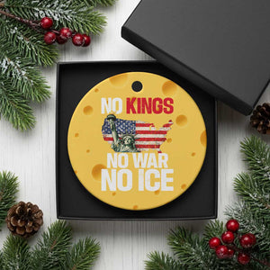 No Kings No Wars No Ice Statue of Liberty Ceramic Ornament American Flag Patriotic Protest Freedom Democracy TS02 1pc Yellow Cheese Print Your Wear