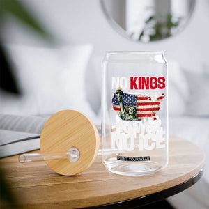 No Kings No Wars No Ice Statue of Liberty Glass Can American Flag Patriotic Protest Freedom Democracy TS02 Print Your Wear