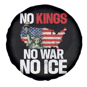 No Kings No Wars No Ice Statue of Liberty Spare Tire Cover American Flag Patriotic Protest Freedom Democracy TS02 Print Your Wear