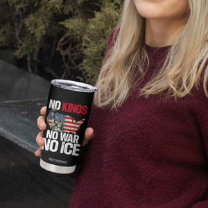 No Kings No Wars No Ice Statue of Liberty Tumbler Cup American Flag Patriotic Protest Freedom Democracy TS02 Print Your Wear