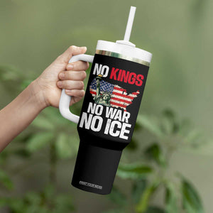 No Kings No Wars No Ice Statue of Liberty Tumbler With Handle American Flag Patriotic Protest Freedom Democracy TS02 Print Your Wear