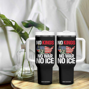 No Kings No Wars No Ice Statue of Liberty Tumbler With Handle American Flag Patriotic Protest Freedom Democracy TS02 Print Your Wear