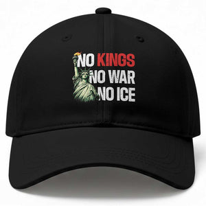 No Kings No Wars No Ice Statue of Liberty Baseball Cap American Flag Patriotic Protest Human Rights TS02 Print Your Wear
