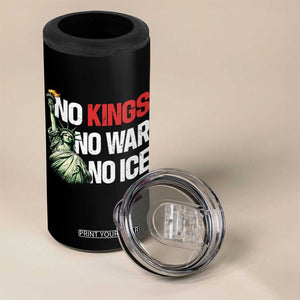 No Kings No Wars No Ice Statue of Liberty 4 in 1 Can Cooler Tumbler American Flag Patriotic Protest Human Rights TS02 Print Your Wear