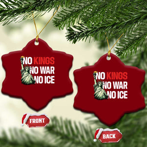 No Kings No Wars No Ice Statue of Liberty Ceramic Ornament American Flag Patriotic Protest Human Rights TS02 Print Your Wear