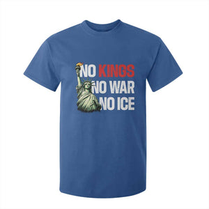 No Kings No Wars No Ice Statue of Liberty T Shirt For Kid American Flag Patriotic Protest Human Rights TS02 Royal Blue Print Your Wear