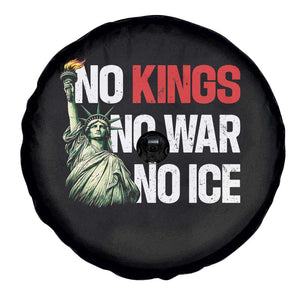 No Kings No Wars No Ice Statue of Liberty Spare Tire Cover American Flag Patriotic Protest Human Rights TS02 Print Your Wear