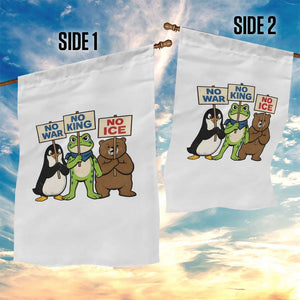 No Wars No Ice No Kings Animal Protest Garden Flag Frog Penguin Bear Resist Human Rights Activist TS02 Print Your Wear