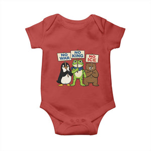 No Wars No Ice No Kings Animal Protest Baby Onesie Frog Penguin Bear Resist Human Rights Activist TS02 Red Print Your Wear