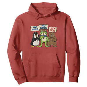 No Wars No Ice No Kings Animal Protest Hoodie Frog Penguin Bear Resist Human Rights Activist TS02 Red Print Your Wear