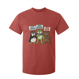 No Wars No Ice No Kings Animal Protest T Shirt For Kid Frog Penguin Bear Resist Human Rights Activist TS02 Red Print Your Wear
