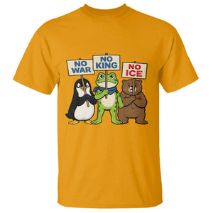 No Wars No Ice No Kings Animal Protest T Shirt Frog Penguin Bear Resist Human Rights Activist TS02 Gold Print Your Wear
