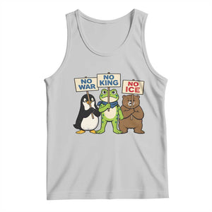 No Wars No Ice No Kings Animal Protest Tank Top Frog Penguin Bear Resist Human Rights Activist TS02 Ash Print Your Wear