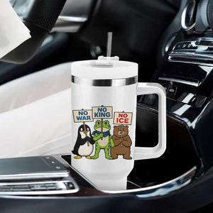 No Wars No Ice No Kings Animal Protest Tumbler With Handle Frog Penguin Bear Resist Human Rights Activist TS02 Print Your Wear