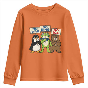 No Wars No Ice No Kings Animal Protest Youth Sweatshirt Frog Penguin Bear Resist Human Rights Activist TS02 Orange Print Your Wear