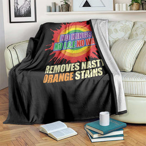 No Wars No Ice No Kings Retro Rainbow Throw Blanket Remove Nasty Orange Stains Protest Political Satire TS02 Print Your Wear
