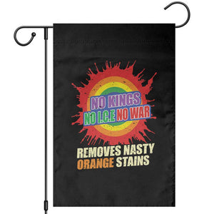 No Wars No Ice No Kings Retro Rainbow Garden Flag Remove Nasty Orange Stains Protest Political Satire TS02 Black Print Your Wear