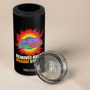 No Wars No Ice No Kings Retro Rainbow 4 in 1 Can Cooler Tumbler Remove Nasty Orange Stains Protest Political Satire TS02 Print Your Wear