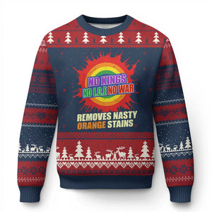 No Wars No Ice No Kings Retro Rainbow Ugly Christmas Sweater Remove Nasty Orange Stains Protest Political Satire TS02 Navy Red Print Your Wear
