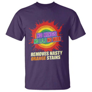 No Wars No Ice No Kings Retro Rainbow T Shirt Remove Nasty Orange Stains Protest Political Satire TS02 Purple Print Your Wear